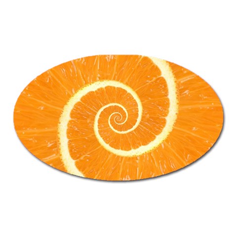 Spiral Citrus Orange Droste  Magnet (Oval) from ArtsNow.com Front