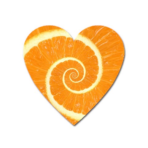 Spiral Citrus Orange Droste  Magnet (Heart) from ArtsNow.com Front