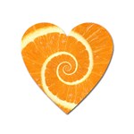 Spiral Citrus Orange Droste  Magnet (Heart)