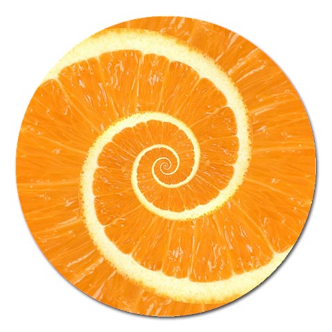 Spiral Citrus Orange Droste  Magnet 5  (Round) from ArtsNow.com Front