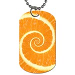 Spiral Citrus Orange Droste  Dog Tag (One Side)