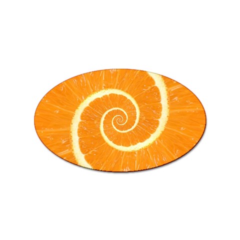 Spiral Citrus Orange Droste  Sticker Oval (10 pack) from ArtsNow.com Front