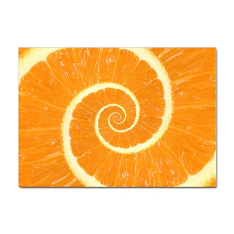 Spiral Citrus Orange Droste  Sticker A4 (100 pack) from ArtsNow.com Front