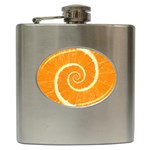 Spiral Citrus Orange Droste  Hip Flask (6 oz)