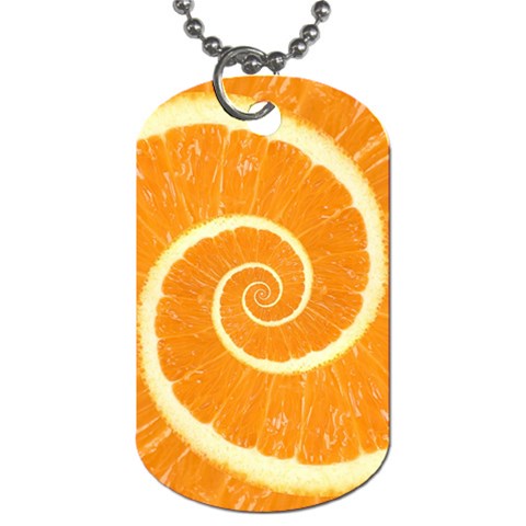 Spiral Citrus Orange Droste  Dog Tag (Two Sides) from ArtsNow.com Front