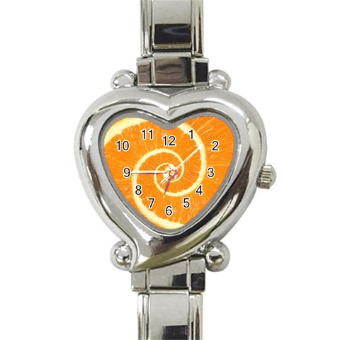 Spiral Citrus Orange Droste  Heart Italian Charm Watch from ArtsNow.com Front