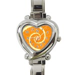 Spiral Citrus Orange Droste  Heart Italian Charm Watch