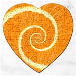 Spiral Citrus Orange Droste  Jigsaw Puzzle (Heart)