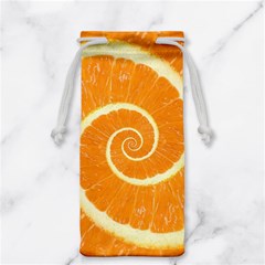 Spiral Citrus Orange Droste  Jewelry Bag from ArtsNow.com Front