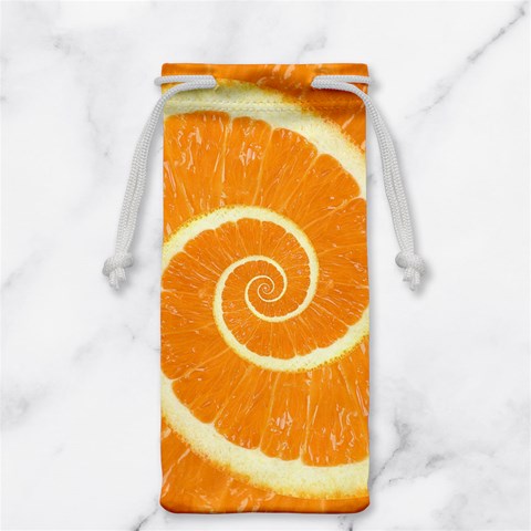 Spiral Citrus Orange Droste  Jewelry Bag from ArtsNow.com Back