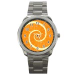 Spiral Citrus Orange Droste  Sport Metal Watch