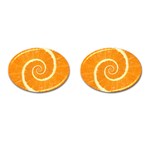 Spiral Citrus Orange Droste  Cufflinks (Oval)