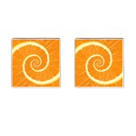 Spiral Citrus Orange Droste  Cufflinks (Square)