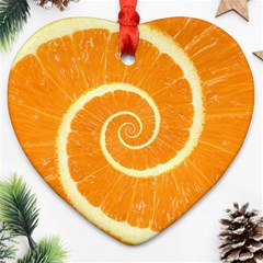 Spiral Citrus Orange Droste  Heart Ornament (Two Sides) from ArtsNow.com Back