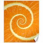 Spiral Citrus Orange Droste  Canvas 8  x 10 