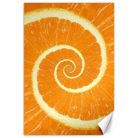 Spiral Citrus Orange Droste  Canvas 12  x 18  from ArtsNow.com 11.88 x17.36  Canvas - 1