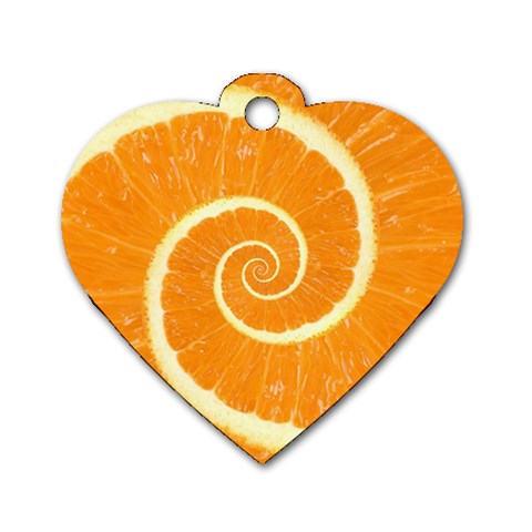 Spiral Citrus Orange Droste  Dog Tag Heart (One Side) from ArtsNow.com Front