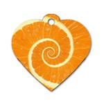 Spiral Citrus Orange Droste  Dog Tag Heart (One Side)