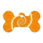 Spiral Citrus Orange Droste  Dog Tag Bone (One Side)