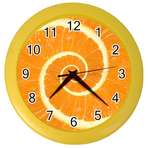 Spiral Citrus Orange Droste  Color Wall Clock from ArtsNow.com Front