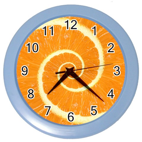 Spiral Citrus Orange Droste  Color Wall Clock from ArtsNow.com Front