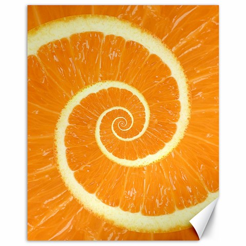 Spiral Citrus Orange Droste  Canvas 11  x 14  from ArtsNow.com 10.95 x13.48  Canvas - 1