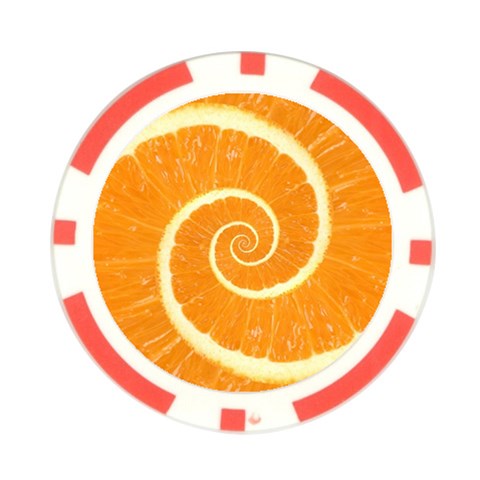 Spiral Citrus Orange Droste  Poker Chip Card Guard from ArtsNow.com Front