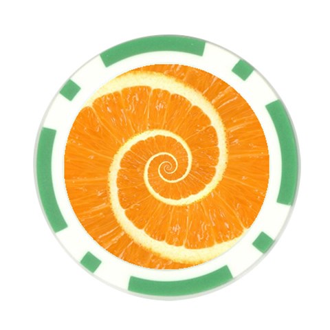 Spiral Citrus Orange Droste  Poker Chip Card Guard from ArtsNow.com Front