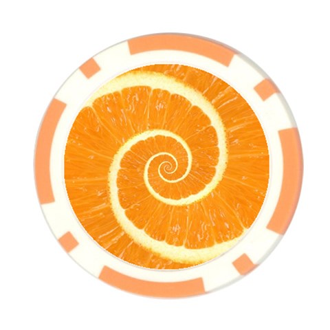 Spiral Citrus Orange Droste  Poker Chip Card Guard from ArtsNow.com Front