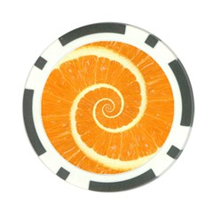 Spiral Citrus Orange Droste  Poker Chip Card Guard from ArtsNow.com Front