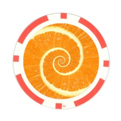 Spiral Citrus Orange Droste  Poker Chip Card Guard from ArtsNow.com Front