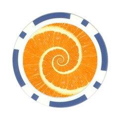 Spiral Citrus Orange Droste  Poker Chip Card Guard from ArtsNow.com Front