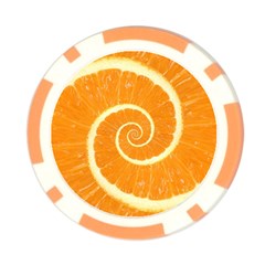 Spiral Citrus Orange Droste  Poker Chip Card Guard from ArtsNow.com Front