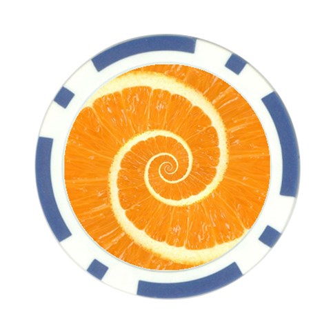 Spiral Citrus Orange Droste  Poker Chip Card Guard from ArtsNow.com Back