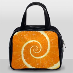 Spiral Citrus Orange Droste  Classic Handbag (Two Sides) from ArtsNow.com Front