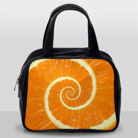 Spiral Citrus Orange Droste  Classic Handbag (Two Sides) from ArtsNow.com Back