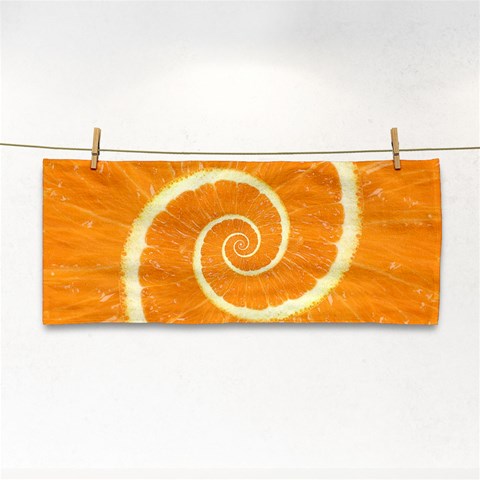 Spiral Citrus Orange Droste  Hand Towel from ArtsNow.com Front