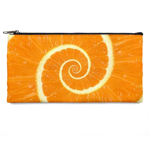 Spiral Citrus Orange Droste  Pencil Case from ArtsNow.com Front