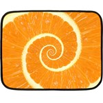 Spiral Citrus Orange Droste  Double Sided Fleece Blanket (Mini)