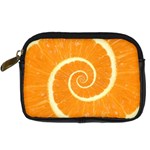 Spiral Citrus Orange Droste  Digital Camera Leather Case