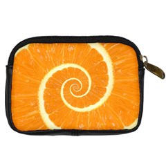 Spiral Citrus Orange Droste  Digital Camera Leather Case from ArtsNow.com Back