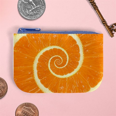 Spiral Citrus Orange Droste  Mini Coin Purse from ArtsNow.com Front