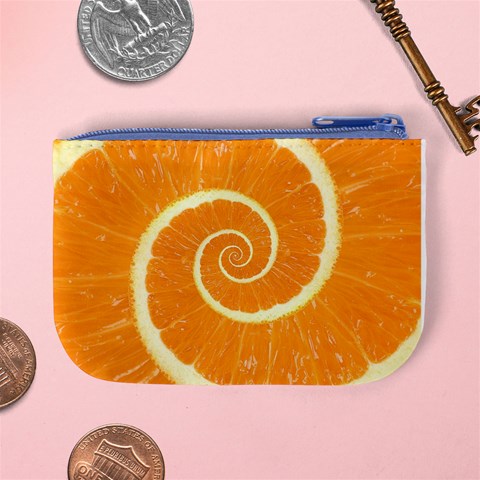 Spiral Citrus Orange Droste  Mini Coin Purse from ArtsNow.com Back