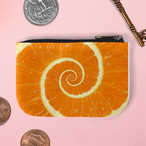 Spiral Citrus Orange Droste  Mini Coin Purse from ArtsNow.com Back