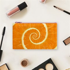 Spiral Citrus Orange Droste  Cosmetic Bag (Small) from ArtsNow.com Front