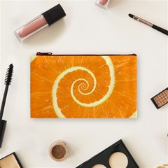 Spiral Citrus Orange Droste  Cosmetic Bag (Small) from ArtsNow.com Front