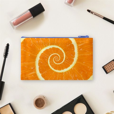 Spiral Citrus Orange Droste  Cosmetic Bag (Small) from ArtsNow.com Back