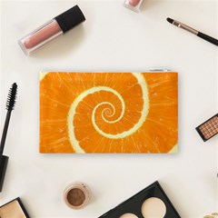 Spiral Citrus Orange Droste  Cosmetic Bag (Small) from ArtsNow.com Back