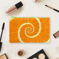 Spiral Citrus Orange Droste  Cosmetic Bag (Medium) from ArtsNow.com Front