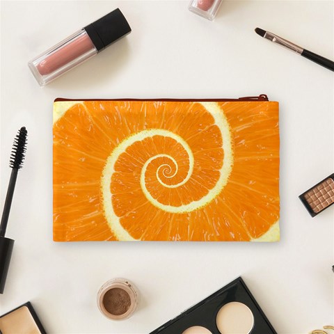 Spiral Citrus Orange Droste  Cosmetic Bag (Medium) from ArtsNow.com Back